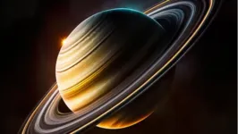 O planeta saturno na ilustração