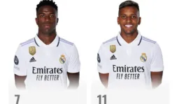 Vinicius Junior e Rodrygo serão, respectivamente, os novos camisas 7 e 11 do Real Madrid.