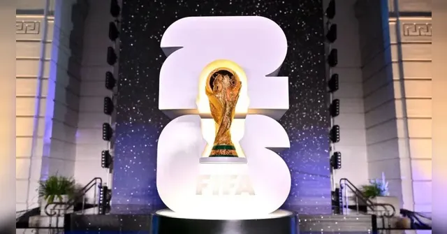 Imagem ilustrativa da notícia Com Ronaldo presente, Fifa divulga logo da Copa de 2026