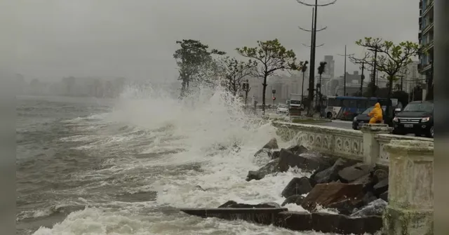Imagem ilustrativa da notícia SP: vento forte traz alerta para pessoas se afastem do mar