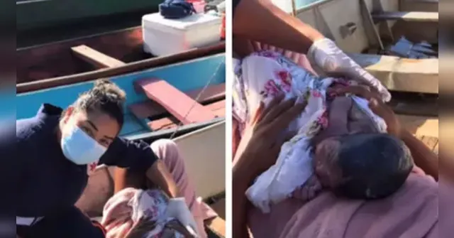 Imagem ilustrativa da notícia Vídeo: mãe dá à luz a bebê dentro de canoa em cidade do Pará