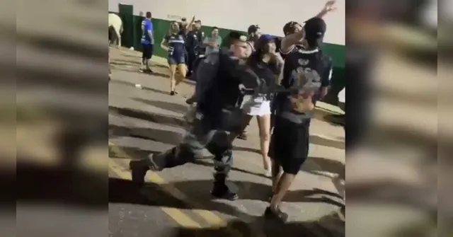 Imagem ilustrativa da notícia Vídeo: torcedor do Clube do Remo é agredido por PM em Marabá