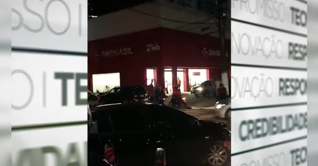 Imagem ilustrativa da notícia Vídeo: Farmácia é assaltada na Doca e bandidos são baleados