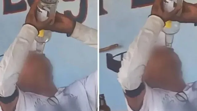 Imagem ilustrativa da notícia Vídeo: homem faz aposta e morre ao tomar 1 litro de pinga
