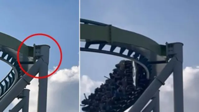 Imagem ilustrativa da notícia Vídeo: pilar de montanha-russa mais alta do mundo racha 