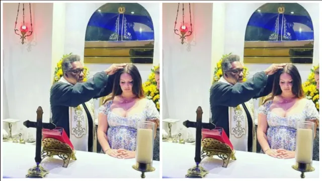Imagem ilustrativa da notícia Em igreja, Lana Del Rey recebe benção de padre no Rio