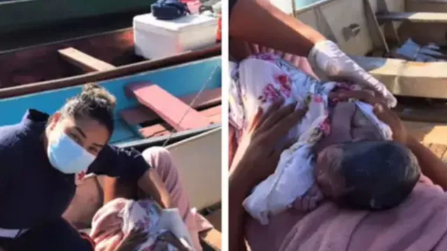 Imagem ilustrativa da notícia Vídeo: mãe dá à luz a bebê dentro de canoa em cidade do Pará