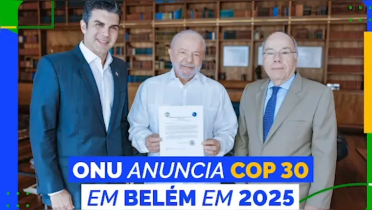 Imagem ilustrativa da notícia Vídeo: Lula e Helder anunciam Belém como sede da COP 30
