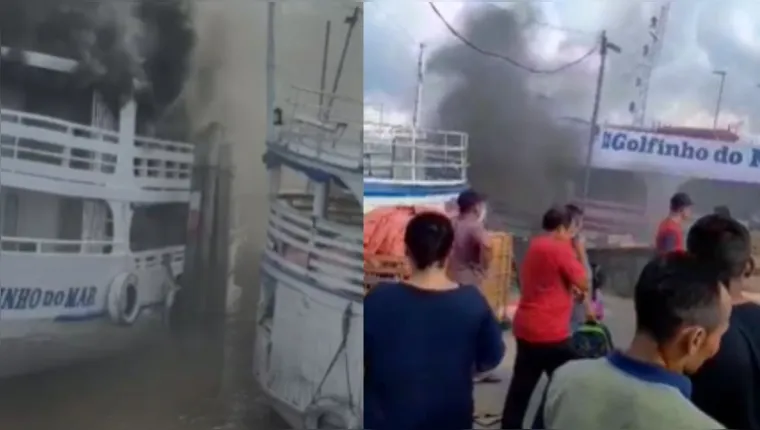 Imagem ilustrativa da notícia Vídeo: navio tem princípio de incêndio em Belém