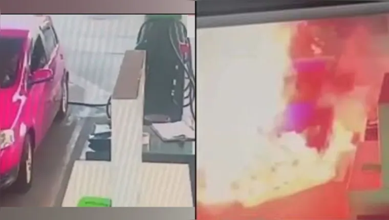 Imagem ilustrativa da notícia Vídeo: carro com 3 mulheres explode em posto de combustível