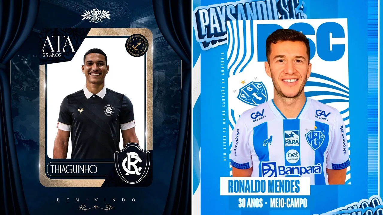 Thiaguinho e Ronaldo Mendes, as últimas contratações de Remo e Paysandu.