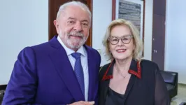 Lula ao lado da ministra Rosa Weber.