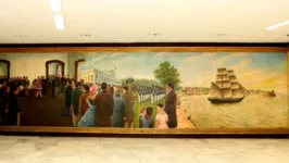 A obra da pintora Anita Panzuti, instalada no Palácio da Cabanagem, retrata a assinatura da adesão do Pará à Independência.
