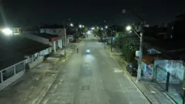 Rua Roso Danin, na Terra Firme após a iluminação da modernização pública de LED.