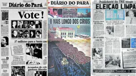 Algumas capas históricas do DIÁRIO com notícias marcantes dessas 4 décadas de jornalismo