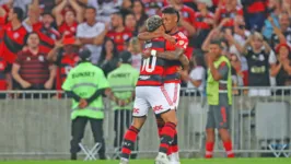 Gabriel Barbosa cruzou e Brunho Henrique fez de cabeça