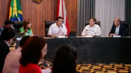 Helder Barbalho em reunião com representantes do Bird