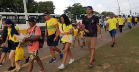 Torcida chega cedo para garantir um bom lugar no jogo da Seleção Brasileira no Mangueirão
