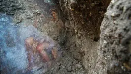 Arte antiga encontrada sob as cinzas vulcânicas