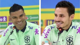 Casemiro e Raphael Veiga na coletiva de imprensa da Seleção Brasileira