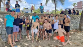 Jogadores do Paysandu em momento de descanso após vitória diante do Botafogo-PB