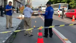 A perícia chegou no local logo após a ação dos suspeitos