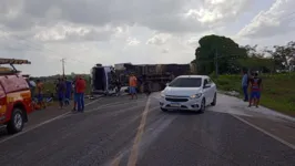 Acidente que deixou a pista interditada na BR316