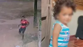 Momento do crime e a criança de 1 ano que foi baleada