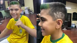 Imagem ilustrativa da notícia Garoto escreve Neymar no cabelo e sonha conhecer o ídolo