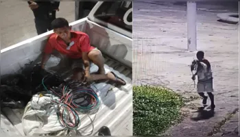 Imagem ilustrativa da notícia Vídeo: homem rouba fiação elétrica de praça em Belém