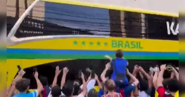 Imagem ilustrativa da notícia Vídeo: torcida é só festa com a Seleção Brasileira em Belém