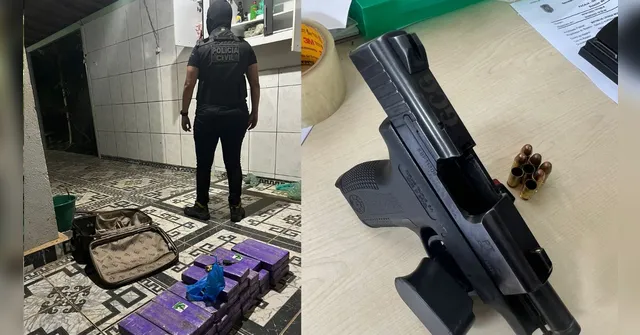 Imagem ilustrativa da notícia Polícia apreende arma e 30 quilos de maconha em Pacajá