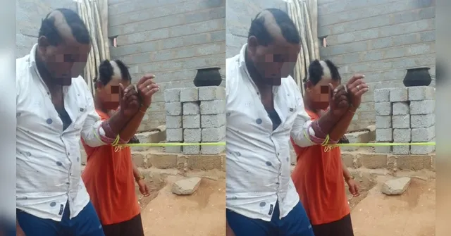 Imagem ilustrativa da notícia Vídeo: casal fica careca e desfila amarrado pelas ruas
