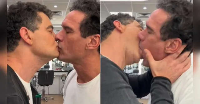 Imagem ilustrativa da notícia Carmo Dalla Vecchia e Domingos protagonizam beijão na web