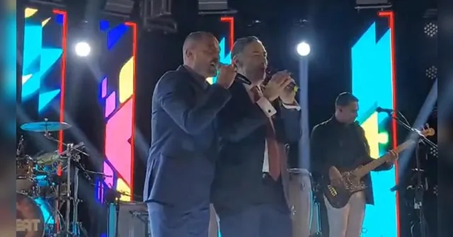 Imagem ilustrativa da notícia Vídeo: Barroso canta com Diogo Nogueira na festa da posse