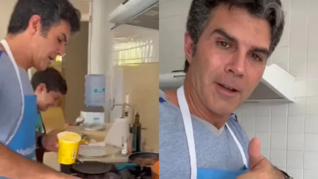 Imagem ilustrativa da notícia Vídeo: Helder aparece cozinhando para a família e viraliza