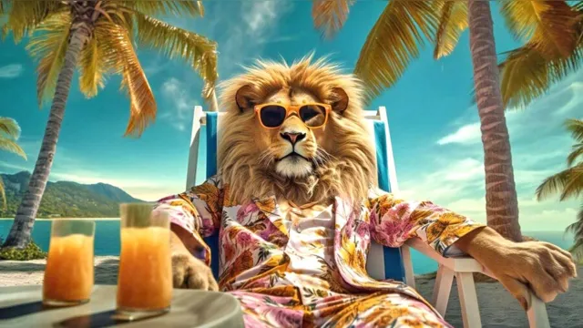 Imagem ilustrativa da notícia Vídeo: Leões curtem praia e aproveitam "férias antecipadas"