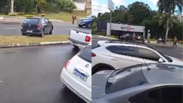 Imagem ilustrativa da notícia Motorista invade meio-fio para fugir de blitz; Veja o vídeo
