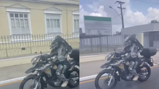 Imagem ilustrativa da notícia Vídeo: "predador" surge pilotando moto em avenida de Belém