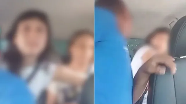Imagem ilustrativa da notícia Vídeo: Mulher cospe em motorista de app durante briga