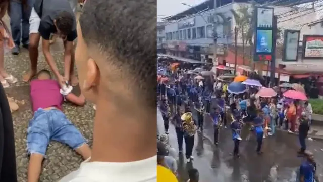 Imagem ilustrativa da notícia Vídeo: jovem é baleado durante desfile de 7 de setembro