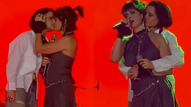 Imagem ilustrativa da notícia Marina Lima e Fernanda Abreu se beijam durante show em SP