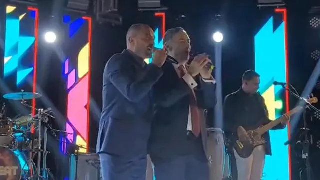 Imagem ilustrativa da notícia Vídeo: Barroso canta com Diogo Nogueira na festa da posse