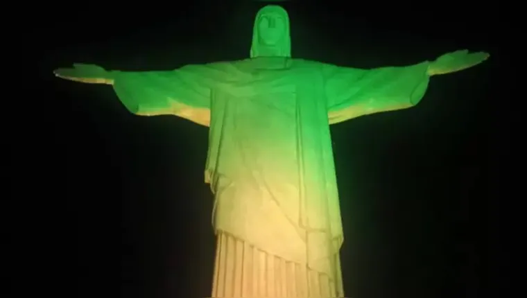 Imagem ilustrativa da notícia Cristo Redentor será verde e amarelo para estreia da seleção