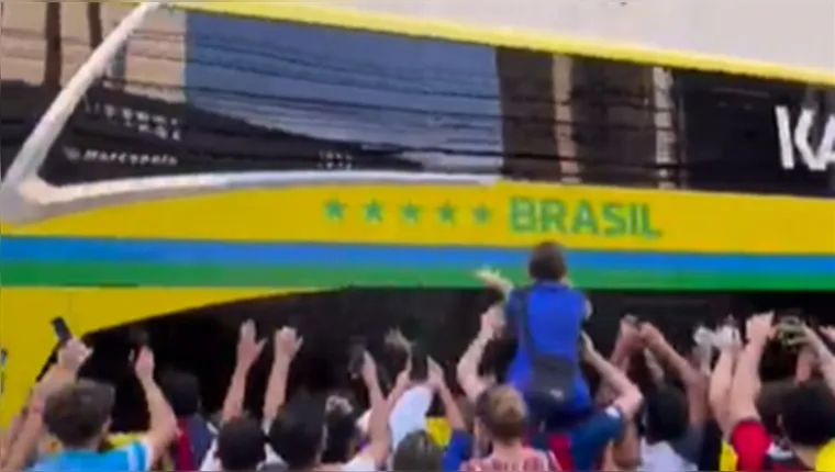 Imagem ilustrativa da notícia Vídeo: torcida é só festa com a Seleção Brasileira em Belém