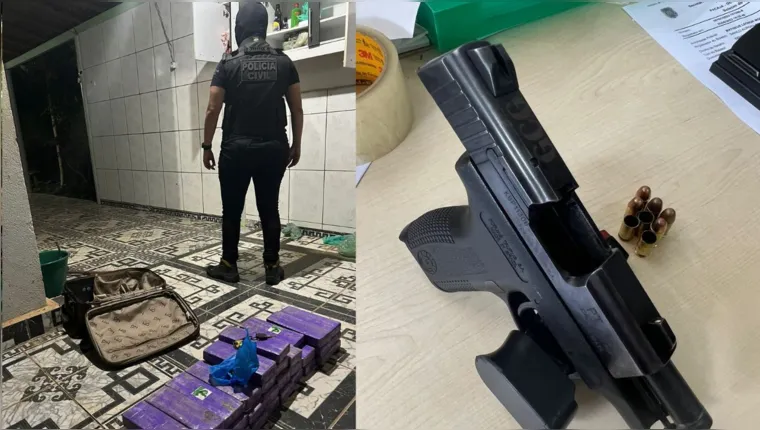 Imagem ilustrativa da notícia Polícia apreende arma e 30 quilos de maconha em Pacajá