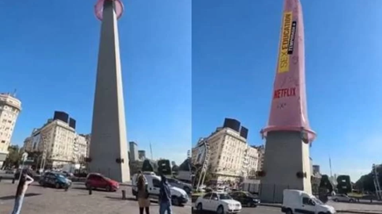 Obelisco é Coberto Por Camisinha Gigante Em Buenos Aires • Dol 3234