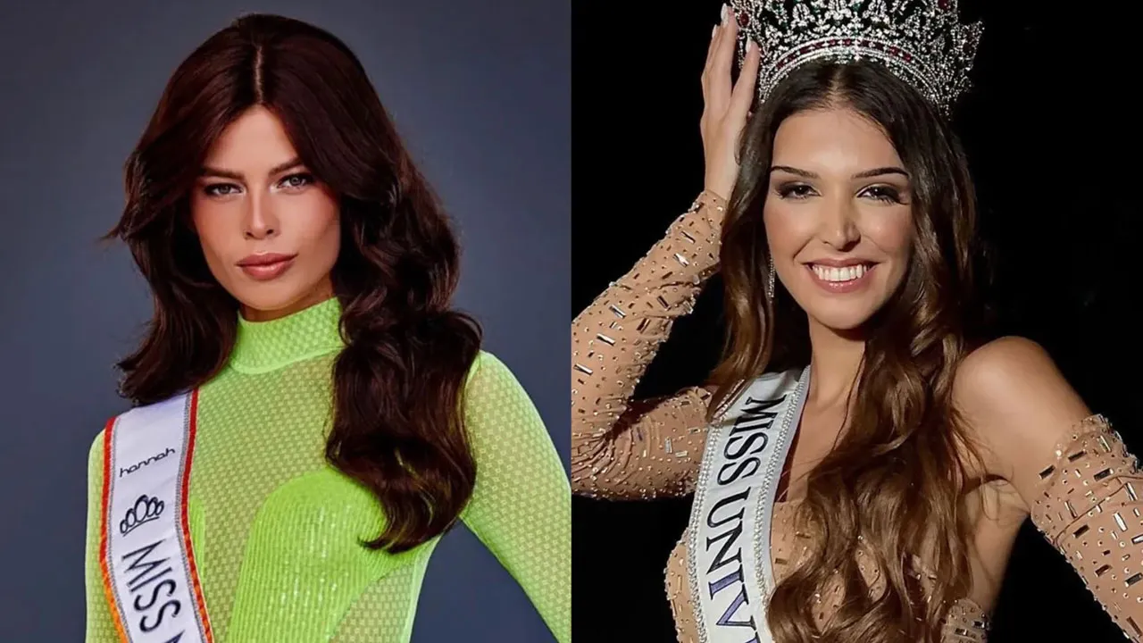 Marina Machete, Miss Portugal, e Rikkie Kollé, Miss Holanda, então entre as 90 finalistas do Miss Universo