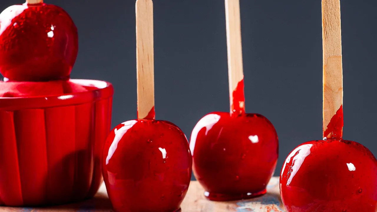 A maçã do amor é uma das mais tradicionais comidas de festividades religiosas.