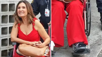 Fátima chegando para gravar a vinheta da Globo